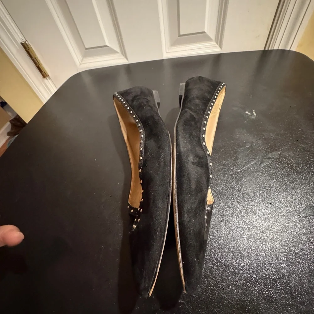 Sam Edelman Black Suede Flats with Stud Accents size 8.5